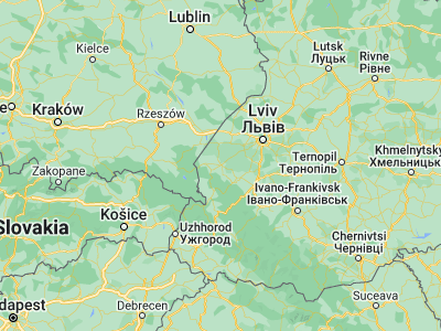 Map showing location of Sambir (49.5183, 23.19752)