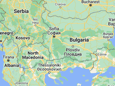 Map showing location of Samokov (42.33333, 23.55)