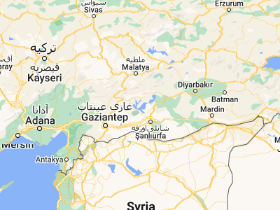 Map showing location of Samsat (37.58194, 38.47417)