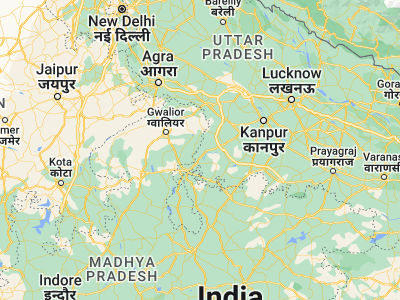 Map showing location of Samthar (25.84331, 78.90582)