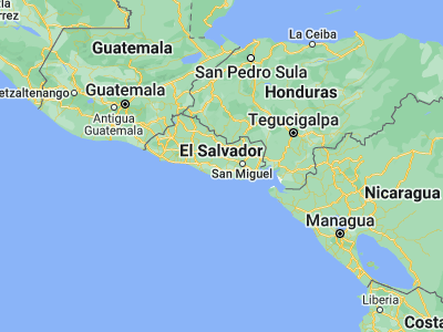 Map showing location of San Agustín (13.43333, -88.6)