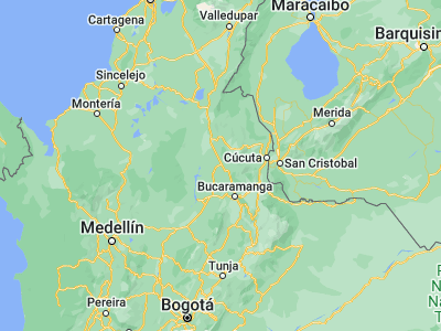 Map showing location of San Alberto (7.76107, -73.3922)