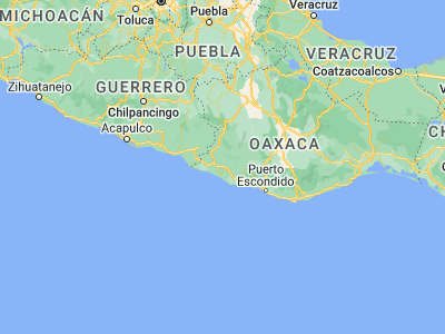 Map showing location of San Andrés Huaxpaltepec (16.32968, -97.91672)
