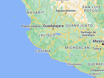 Map showing location of San Andrés Ixtlán (19.82059, -103.47144)