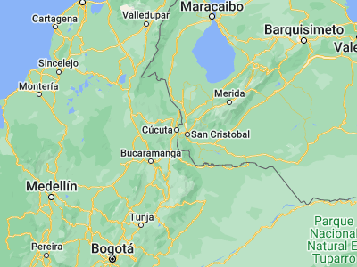 Map showing location of San Antonio del Táchira (7.81454, -72.4431)
