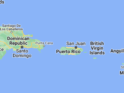 Map showing location of San Antonio (18.49217, -67.09851)