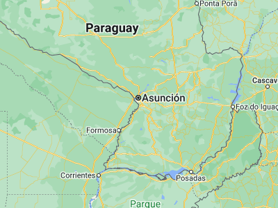 Map showing location of San Antonio (-25.42126, -57.54725)