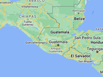 Map showing location of San Bartolomé Jocotenango (15.19278, -91.07722)