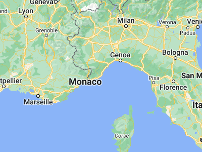 Map showing location of San Bartolomeo al Mare (43.92312, 8.10482)