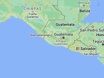 Map showing location of San Bernardino (14.53333, -91.45)