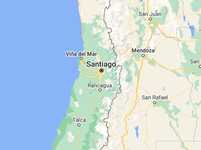 Map showing location of San Bernardo (-33.6, -70.71667)