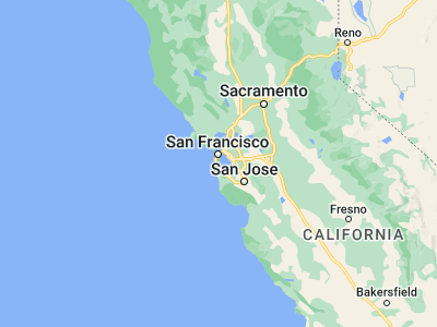 Map showing location of San Bruno (37.63049, -122.41108)