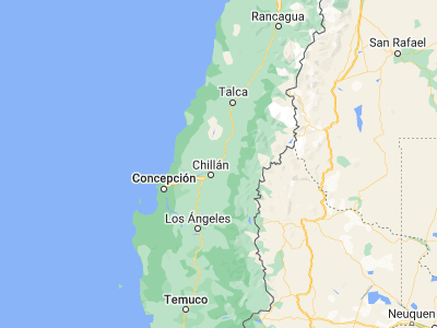 Map showing location of San Carlos (-36.42477, -71.958)