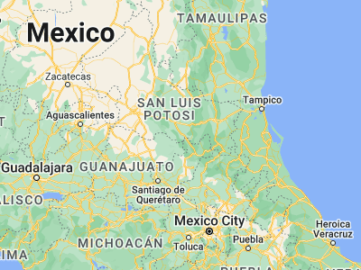 Map showing location of San Ciro de Acosta (21.63333, -99.81667)