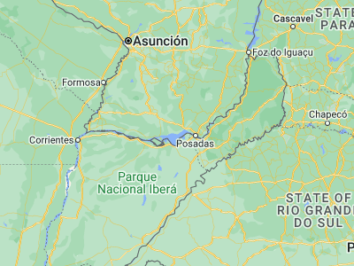 Map showing location of San Cosme y Damián (-27.31667, -56.35)