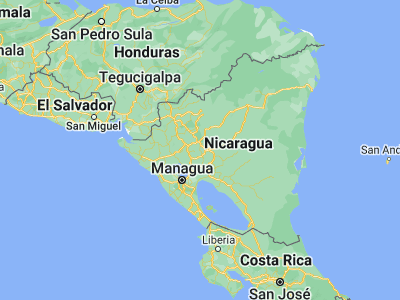 Map showing location of San Dionisio (12.76022, -85.85018)