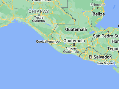Map showing location of San Felipe (14.61667, -91.6)