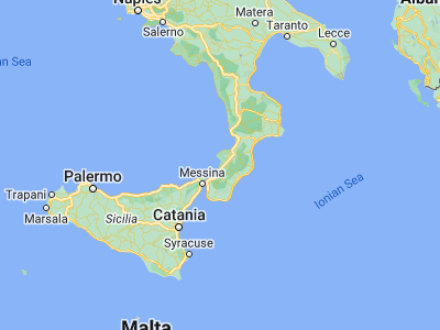 Map showing location of San Ferdinando (38.48558, 15.9189)