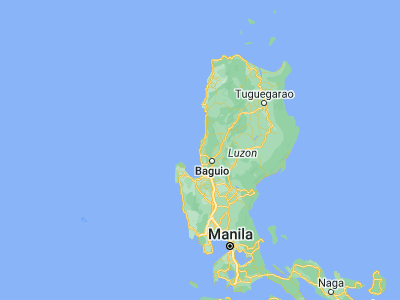 Map showing location of San Fernando (16.61591, 120.31663)