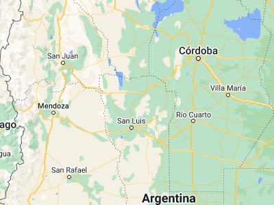 Map showing location of San Francisco del Monte de Oro (-32.59825, -66.12539)