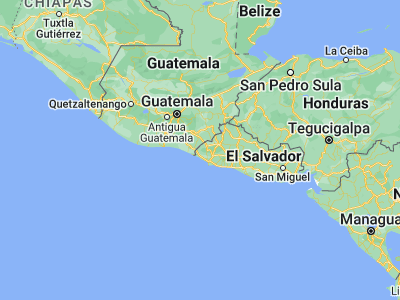 Map showing location of San Francisco Menéndez (13.84306, -90.01583)