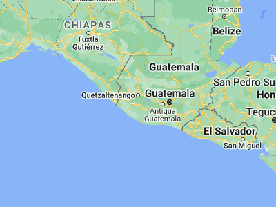 Map showing location of San Francisco Zapotitlán (14.58333, -91.51667)