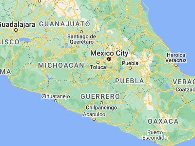 Map showing location of San Gaspar Tonatico (18.80671, -99.66917)