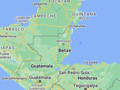 Map showing location of San Ignacio (17.15611, -89.07139)