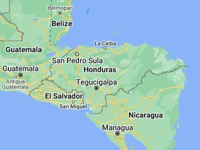Map showing location of San Ignacio (14.65, -87.03333)