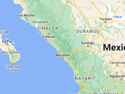 Map showing location of San Ignacio (23.93931, -106.42612)