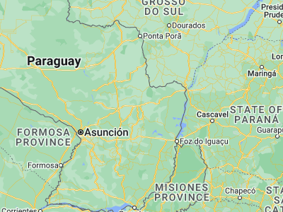 Map showing location of San Isidro de Curuguaty (-24.51667, -55.7)