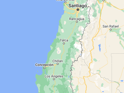 Map showing location of San Javier (-35.6, -71.75)