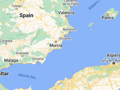 Map showing location of San Javier (37.80626, -0.83736)