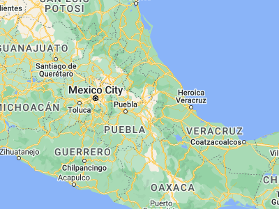 Map showing location of San José Chiapa (19.23963, -97.76824)
