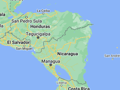 Map showing location of San José de Bocay (13.54204, -85.53942)