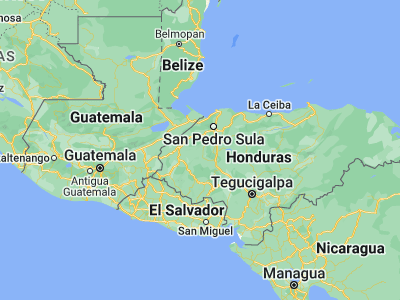 Map showing location of San José de Colinas (15.03333, -88.3)