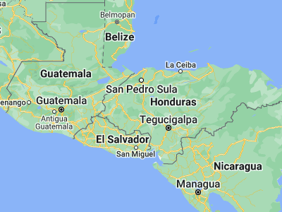 Map showing location of San José de Comayagua (14.73333, -88.03333)