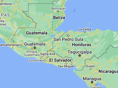 Map showing location of San José de Copán (14.9, -88.71667)