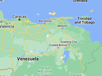 Map showing location of San José de Guanipa (8.88724, -64.16512)