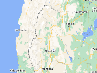 Map showing location of San José de Jáchal (-30.24057, -68.74693)