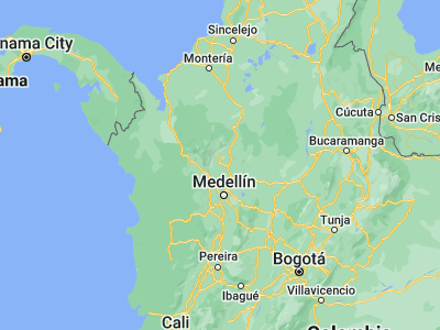 Map showing location of San José de La Montaña (6.85028, -75.68333)