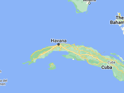 Map showing location of San José de las Lajas (22.96139, -82.15111)