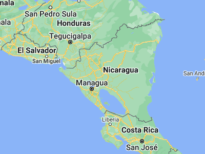 Map showing location of San José de los Remates (12.59725, -85.7617)
