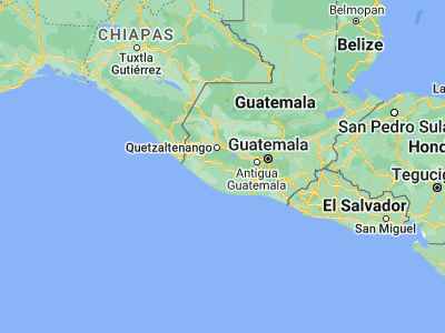 Map showing location of San José El Ídolo (14.45, -91.41667)