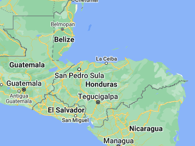 Map showing location of San José (15.31667, -87.16667)