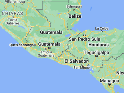 Map showing location of San José La Arada (14.71667, -89.58333)