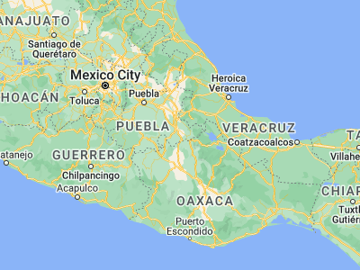 Map showing location of San José Miahuatlán (18.2917, -97.28766)