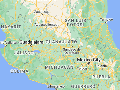 Map showing location of San José Temascatío (20.69532, -101.26475)
