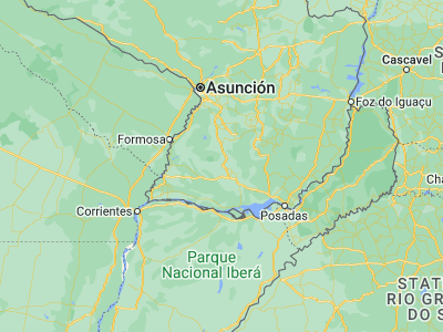 Map showing location of San Juan Bautista (-26.66944, -57.14583)