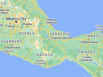Map showing location of San Juan Bautista Tuxtepec (18.08829, -96.12982)